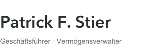 Patrick F. Stier · Geschäftsführer · Vermögensverwalter